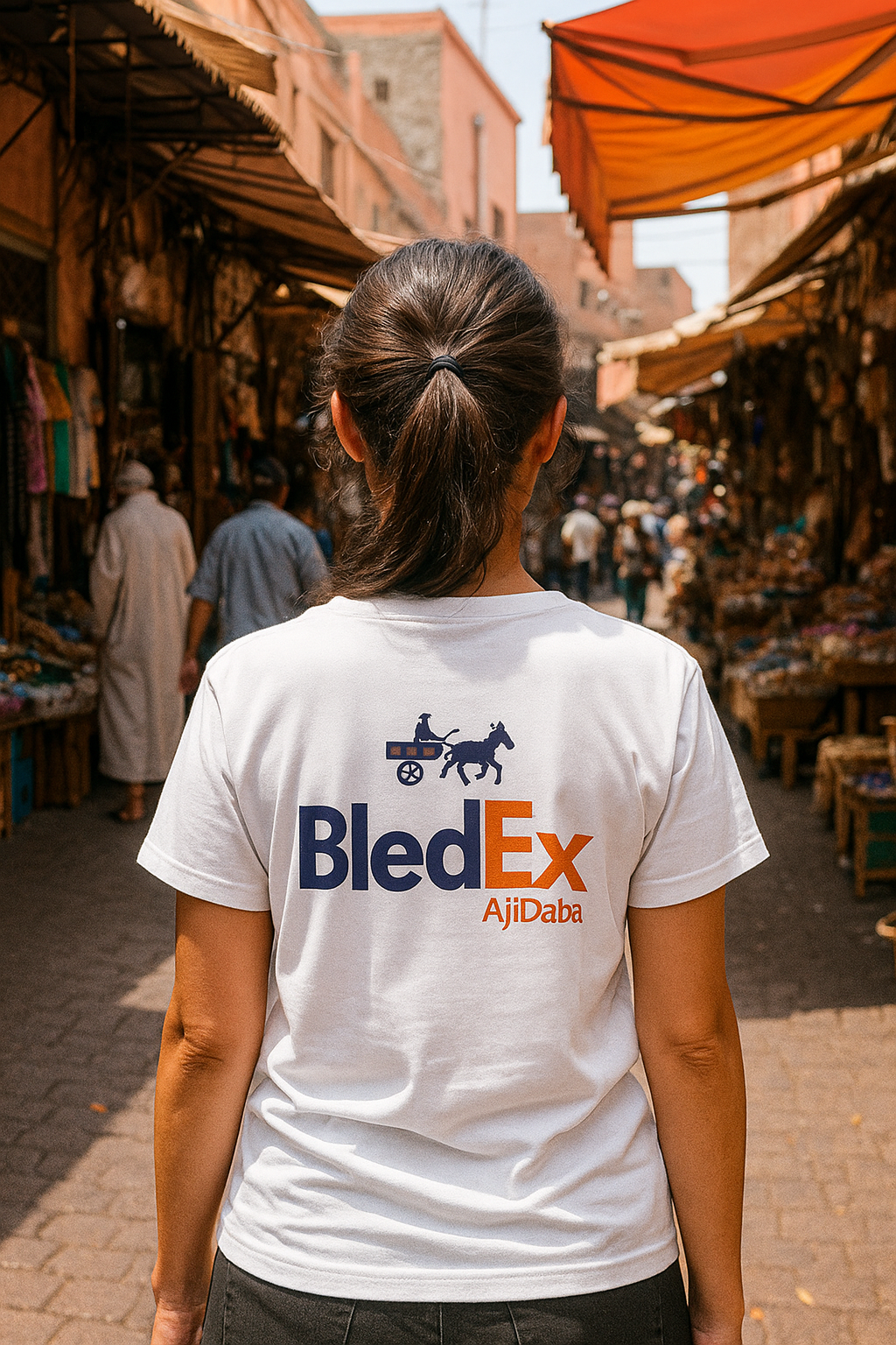 Bladi Series -Heavyweight Unisex Crewneck T-shirt | Morocco - Bledex 2sidesB